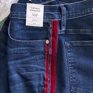 J Crew Denim with Velvet Tuxedo Stripe